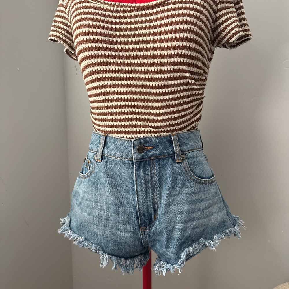 RVCA Jean fringe shorts